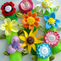 Sew Baby - Flower Felt Finger Puppets & Hair Accessories E-Pattern